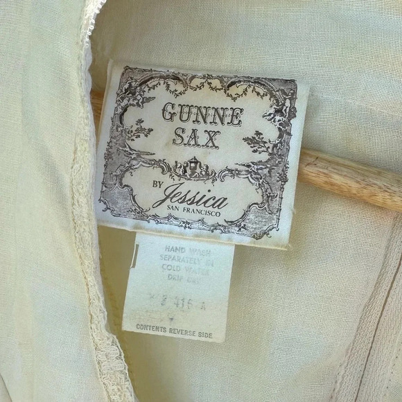 Vintage Jessica McClintock Gunne Sax Maxi  Dress Size XS Boho Prairie Romantic - Picture 7 of 14